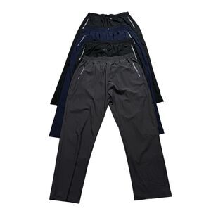 LOT OF FOUR Pair StretchActive Track Pants Zipper Pockets Black Blue Gray Sz 2XL